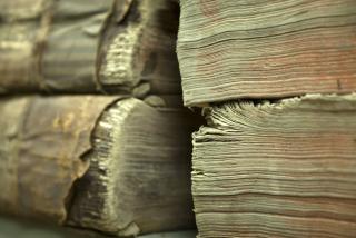 Starinske debele knjige, ki jih je načel zob časa.